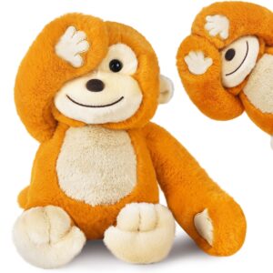 iplay, ilearn baby monkey stuffed animal, 12" infant soft hide seek plush toy, newborn babies first gift, cute birthday present for 0 3 6 9 12 month, 1 2 3 4 year old toddlers girl boy kid