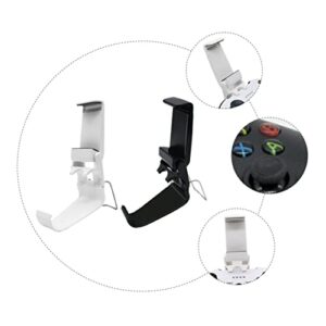 SOLUSTRE Stand Holder 2pcs Controller Black White Phone Organizer Gamepad Conter One Display Mobile Holder with Bracket for Stands Clip Game Gaming Compatible Rack Cellphone