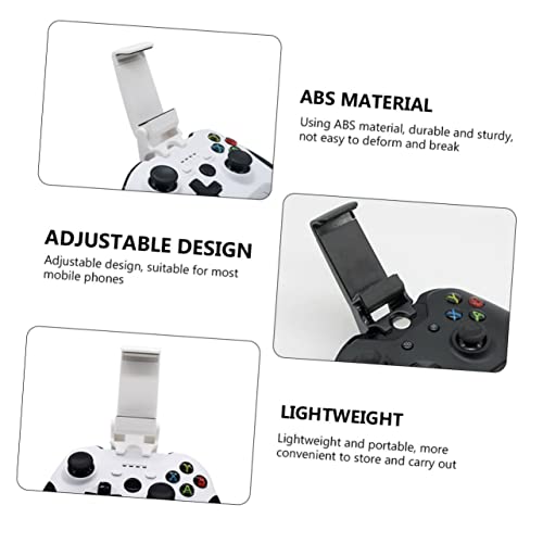 SOLUSTRE Stand Holder 2pcs Controller Black White Phone Organizer Gamepad Conter One Display Mobile Holder with Bracket for Stands Clip Game Gaming Compatible Rack Cellphone