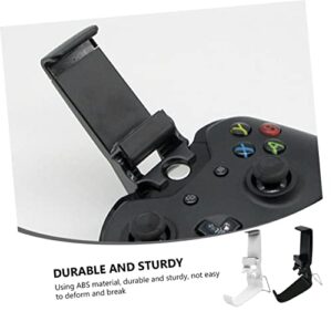 SOLUSTRE Stand Holder 2pcs Controller Black White Phone Organizer Gamepad Conter One Display Mobile Holder with Bracket for Stands Clip Game Gaming Compatible Rack Cellphone