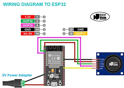 DIYables Joystick for Arduino, ESP32, ESP8266, Raspberry Pi, 4 pieces