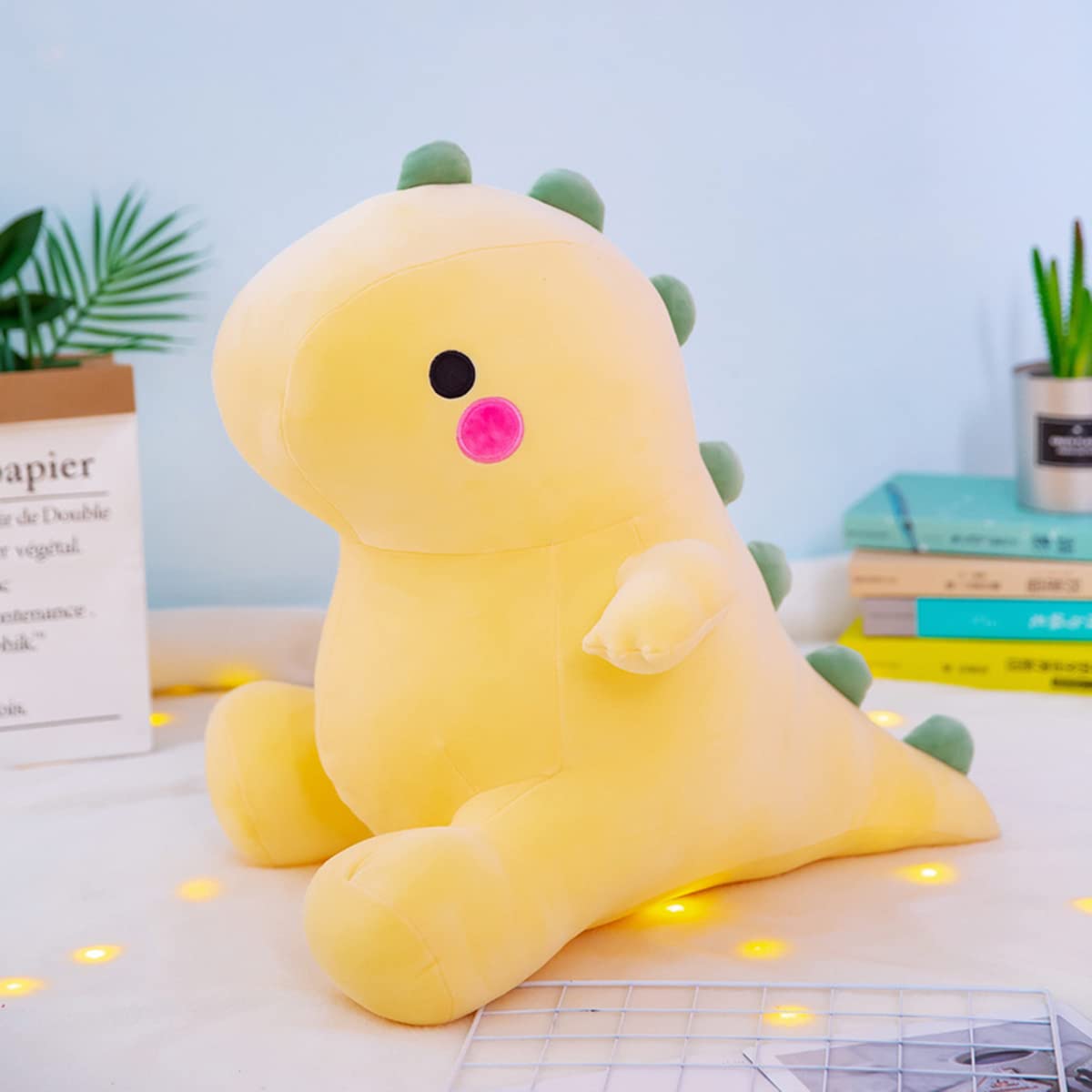 FPYWO Dinosaur Plush Toys,Yellow Fat Dinosaur Stuffed Animals,9.8inch Cute Plush Dinosaur Soft Dino Plushies Dolls for Kids Girls Boys,Graduation Gifts