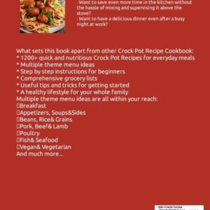 The Complete Crock Pot Cookbook for Beginners 2023: 1200 Super Easy, Delicious & Healthy Crockpot Recipes for Everyday Meals to Live a Healthy Life