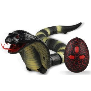 sniamo remote realistic snake-rechargeable rc realistic cobra fake -for prank christmas control robot toys birthday gifts -party supplies animal(black)…