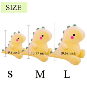 FPYWO Dinosaur Plush Toys,Yellow Fat Dinosaur Stuffed Animals,9.8inch Cute Plush Dinosaur Soft Dino Plushies Dolls for Kids Girls Boys,Graduation Gifts