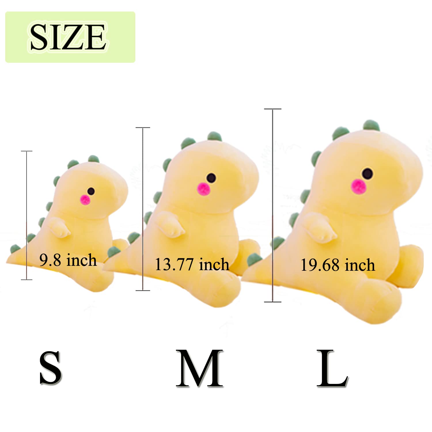 FPYWO Dinosaur Plush Toys,Yellow Fat Dinosaur Stuffed Animals,9.8inch Cute Plush Dinosaur Soft Dino Plushies Dolls for Kids Girls Boys,Graduation Gifts