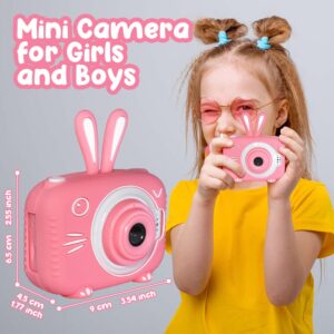 Vasttron Kids Camera for Girls Boys 3-12 Years Old Selfie Children Camera Infant Toys Bunny 1080P HD Digital Video Camera for Toddler Christmas Easter Birthday Gifts with 32GB SD Card