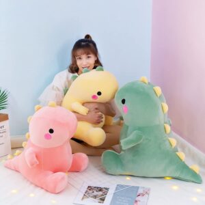 FPYWO Dinosaur Plush Toys,Yellow Fat Dinosaur Stuffed Animals,9.8inch Cute Plush Dinosaur Soft Dino Plushies Dolls for Kids Girls Boys,Graduation Gifts