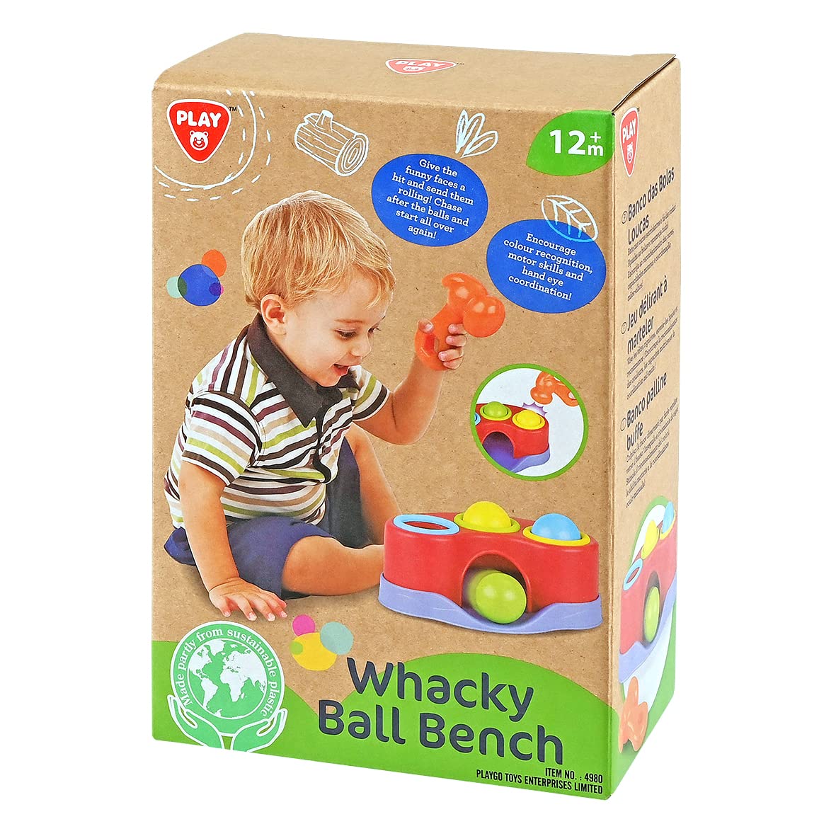 Whacky Ball Bench Hammer & Ball Drop Learning & Educational Toys Infant Gifts - Pound a Ball Toddler Toys - Baby Toys for 6 to 12-18-24 Months