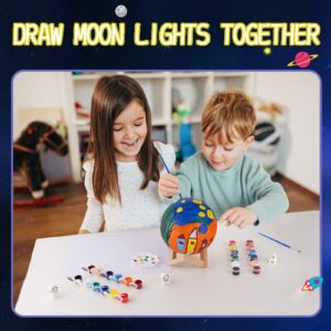 [ Update 2024] Paint Your Own Moon Lamp Kit, 5.9 inches-Button Battery Type DIY Moon Night Light for Kids Art Supplies Creativity Arts & Crafts Kit for Kids, Teen Girls Boy Birthday