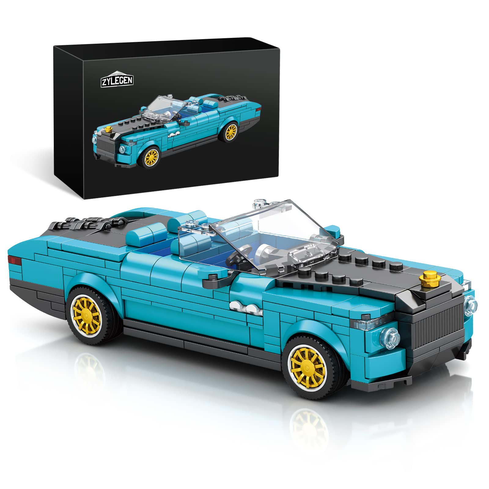 ZYLEGEN RR Boat Tail Sports Car Technique Car Building Kit,MOC Building Blocks Set to Build,Collectible Race Car Display Model,Creative for Car Lovers(417pcs)