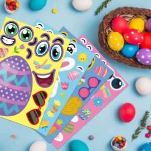 36 Sheet Easter Stickers for Kids,Easter Basket Stuffers,Make a Face Easter Stickers with Easter Animal Egg Themed,Make Your Own Stickers,Easter Decorations Gift Kids Party Favor Supplies Crafts