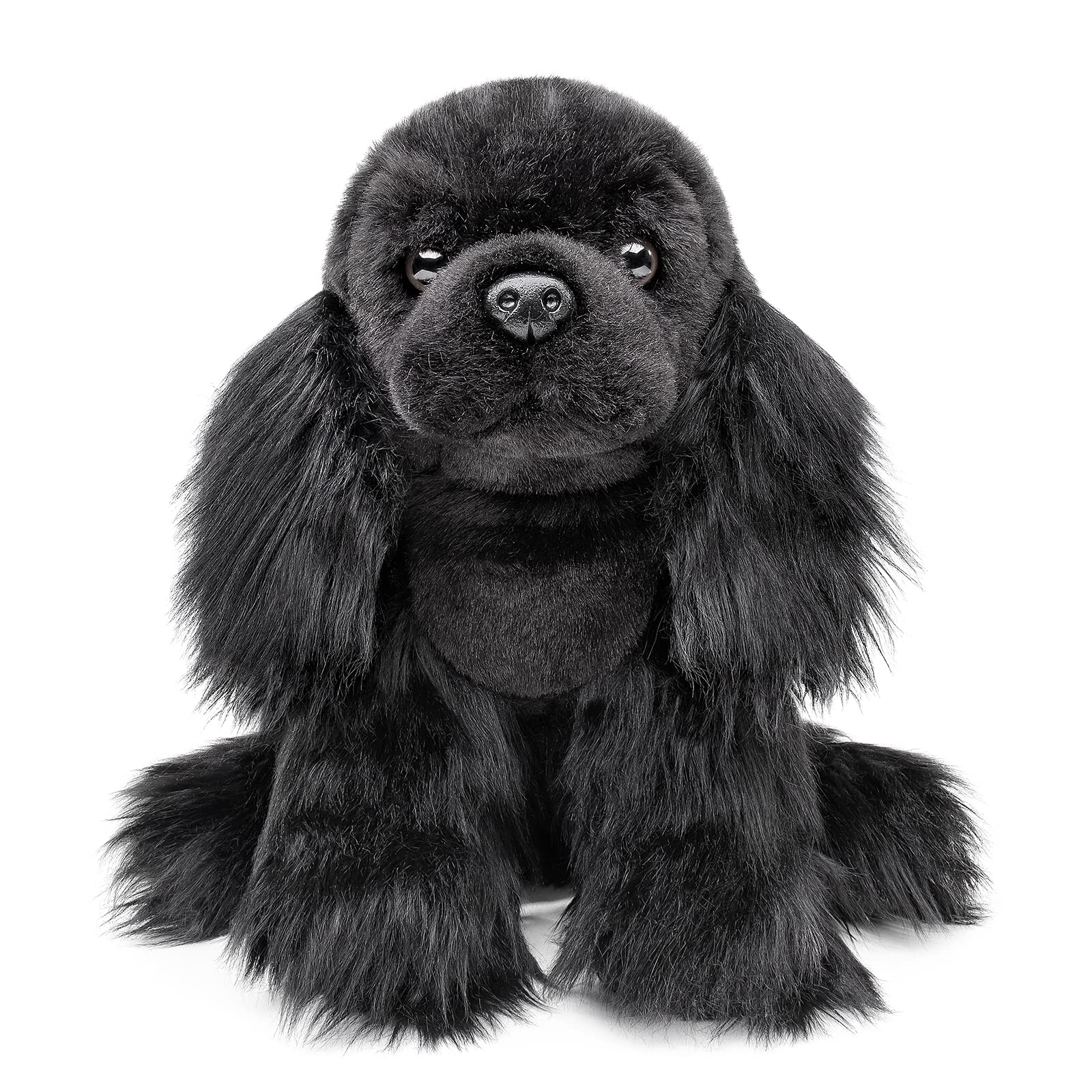 FRANKIEZHOU Realistic Cocker Spaniel Stuffed Animal-Black 10",Springer Spaniel Dog Plush Toy, Cocker Spaniel Gifts,Soft Durable, Toy for Boy,Girl Toys,Gifts for Kids,Home Decor,Hugging Toy