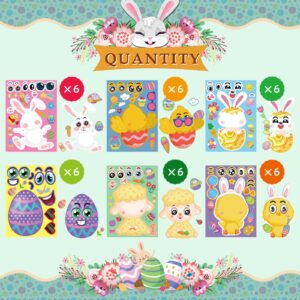 36 Sheet Easter Stickers for Kids,Easter Basket Stuffers,Make a Face Easter Stickers with Easter Animal Egg Themed,Make Your Own Stickers,Easter Decorations Gift Kids Party Favor Supplies Crafts