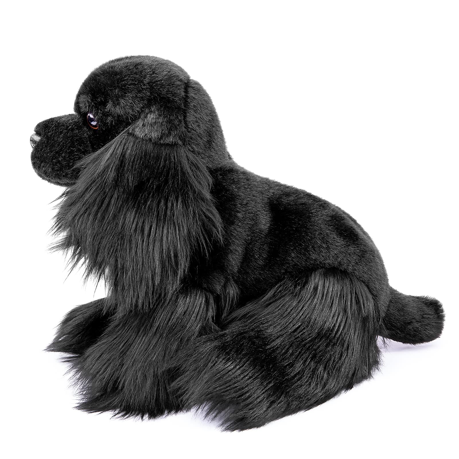 FRANKIEZHOU Realistic Cocker Spaniel Stuffed Animal-Black 10",Springer Spaniel Dog Plush Toy, Cocker Spaniel Gifts,Soft Durable, Toy for Boy,Girl Toys,Gifts for Kids,Home Decor,Hugging Toy