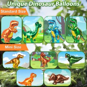 HJINGY Dinosaur Party Decorations, Dinosaur Birthday Party Supplies for kids Include Dinosaur Foil Balloons, HAPPY BIRTHDAY Banner, Cake Toppers, Plates, Napkins, Curtains&Customized Tablecloth