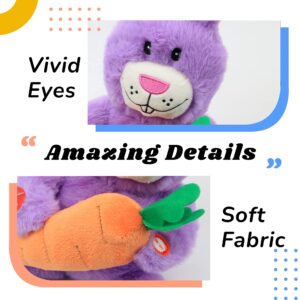 Hopearl Talking Singing Bunny Repeats What You Say Rabbit Musical Shaking Head Electric Interactive Animated Toy Speaking Plush Buddy Gifts for Toddlers, Purple, 15''