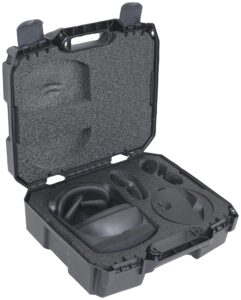 case club hard carry case- fits meta oculus quest pro vr headset, 2 touch pro controllers, charging base, cords & more! lockable case w/shock absorbing pre-cut foam fits quest pro out of the box!