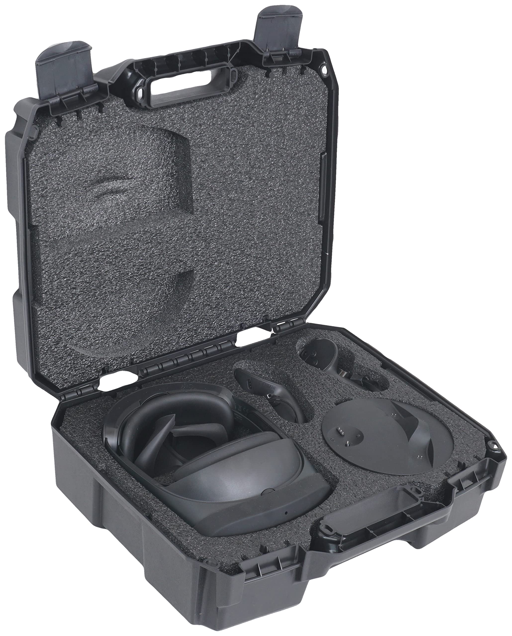 Case Club Hard Carry Case- Fits Meta Oculus Quest Pro VR Headset, 2 Touch Pro Controllers, Charging Base, Cords & More! Lockable Case w/Shock Absorbing Pre-Cut Foam Fits Quest Pro Out of the Box!