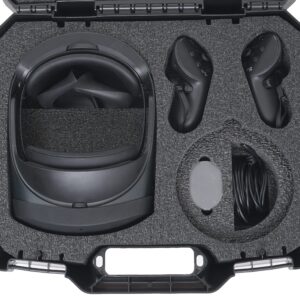 Case Club Hard Carry Case- Fits Meta Oculus Quest Pro VR Headset, 2 Touch Pro Controllers, Charging Base, Cords & More! Lockable Case w/Shock Absorbing Pre-Cut Foam Fits Quest Pro Out of the Box!