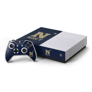 skinit decal gaming skin compatible with xbox one s all-digital edition bundle - officially licensed college united states naval academy design