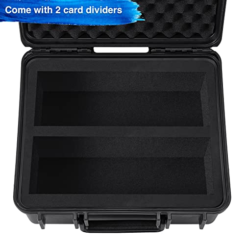 WPGEAR Waterproof Toploader Storage Box for 3" x 4" 35PT Rigid Card Holder, Trading Card Case Holds 300 Toploaders, Fit Sport Card with ONE Touch Magnetic Card Holder