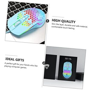 SOLUSTRE Laptop 1 PC Mute USB Honeycomb for Design Shell Backlight Accessory Bar Luminescent Compatible Hollow-Out Rainbow Desktop Home Mice RGB Optical Computer Conter Ergonomic with Wireless Mouse