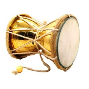 new latest 6 inch pure brass damaru / hand drum hand percussion with pure cotton rope for puja and musical concert thnaks giving