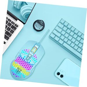 SOLUSTRE Laptop 1 PC Mute USB Honeycomb for Design Shell Backlight Accessory Bar Luminescent Compatible Hollow-Out Rainbow Desktop Home Mice RGB Optical Computer Conter Ergonomic with Wireless Mouse