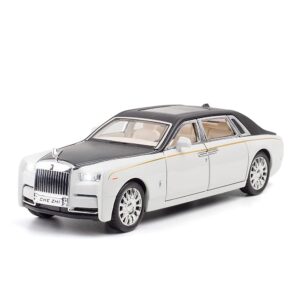 Metal Toy Cars of Rolls-Royce Phantom, 1:32 Scale Rolls-Royce Model Diecast Cars with Sound/Light/Pull Back, Rolls Royce Car Toy Gift for Christmas Newyear Birthday (1:32 Rolls Royce Phantom -White)