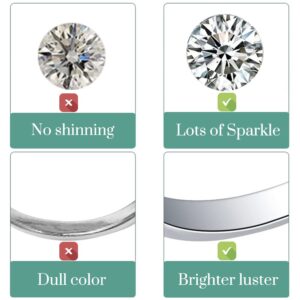 Moissanite Halo Earrings Lab Created Diamond 18K White Gold Plated 925 Sterling Silver Stud for Men Women Anbamahong Jewelry Gifts