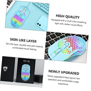 SOLUSTRE Laptop 1 PC Mute USB Honeycomb for Design Shell Backlight Accessory Bar Luminescent Compatible Hollow-Out Rainbow Desktop Home Mice RGB Optical Computer Conter Ergonomic with Wireless Mouse