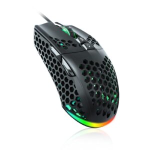 solakaka rgb wired gaming mouse with honeycomb shell,adjustable 12800 dpi,7 programmable buttons,lightweight gaming mice ergonomic computer mouse gaming for windows/pc/mac/laptop gamer