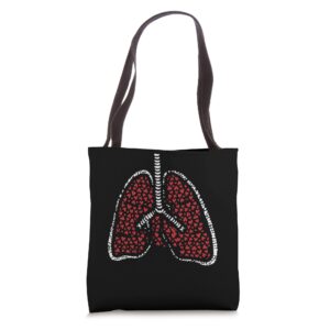 lungs heart body costume valentines day human anatomy tote bag