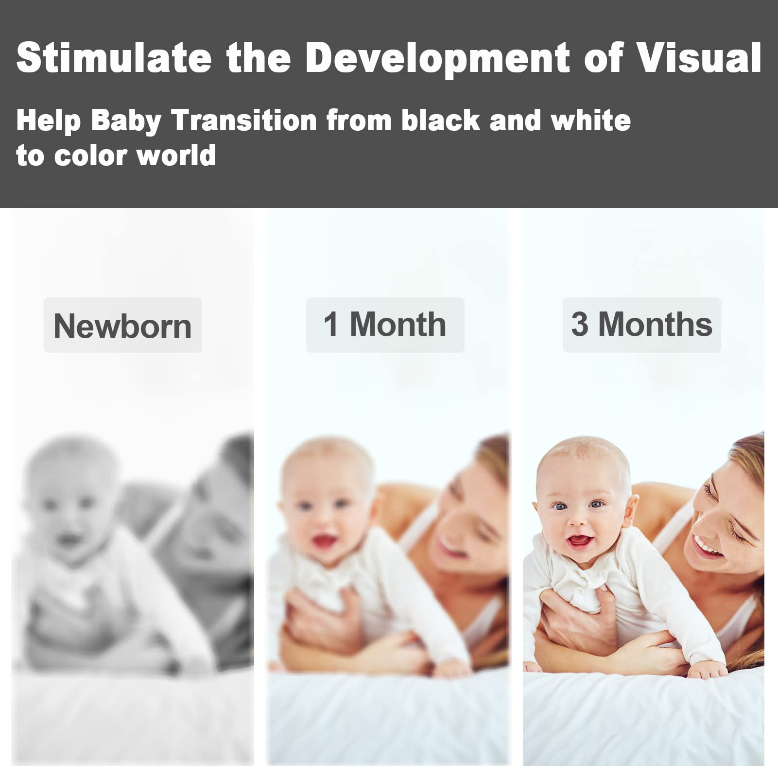 High Contrast Baby Toys for Newborn Baby Toys 0-3 Months Developmental Flash Cards Black and White Tummy Time Toys for Babies 0-6 Months Montessori Visual Stimulation Infant Newborn Toys Baby Gifts