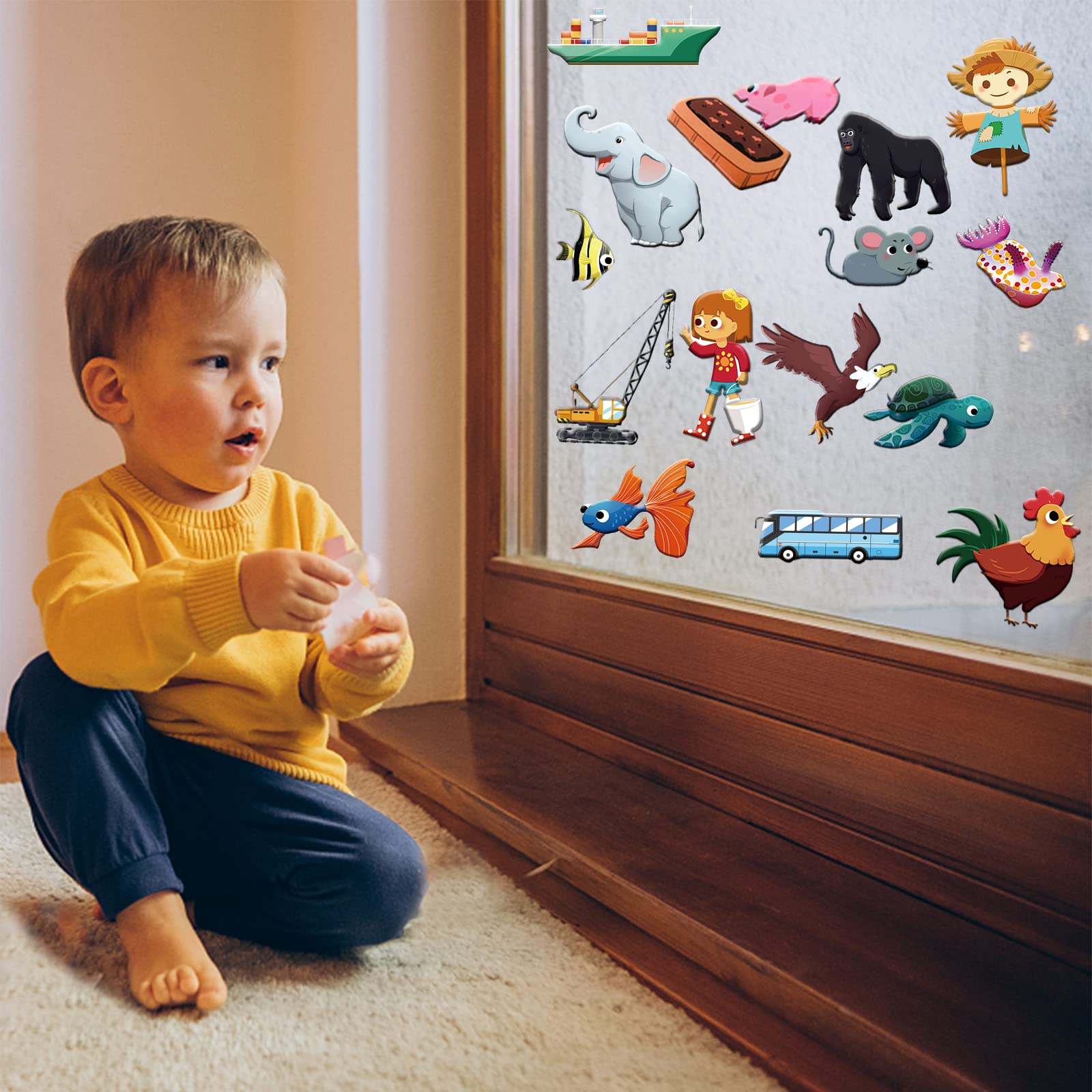 3D Puffy Sticker Aktivitätsbücher-Set für Kinder 2–4, wiederverwendbare geschwollene Aufkleber Bücher Fahrzeug, Tiere, Fensteraufkleber für Kinder, Vorschul-Lernaktivitäten für Spielzeug Kleinkinder