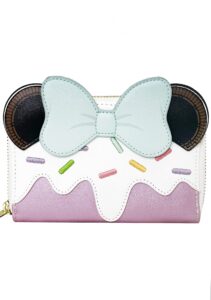 loungefly x lasr exclusive disney frosted minnie ice cream zip wallet - fashion cosplay disneybound cute wallets