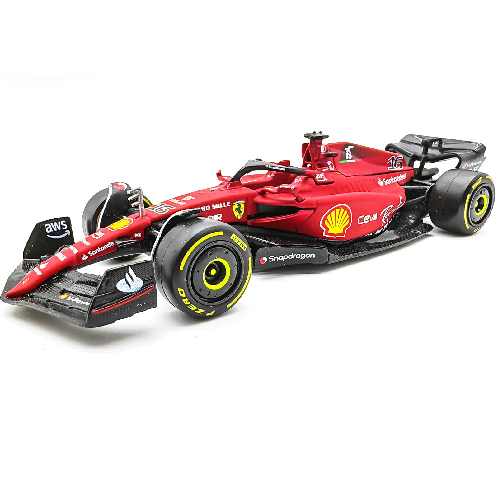 GoFront Bburago 1:43 #16 Charles Leclerc 2022 F1 Scuderia Ferrari F1-75 #55 Sainz Alloy Luxury Vehicle Diecast Cars Model Toy Collection Gift (2022 F1-75 #16)