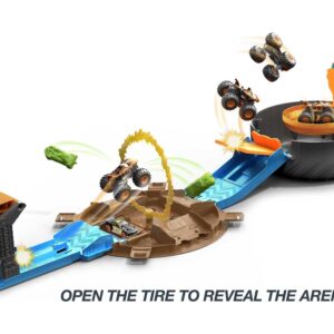 Hot Wheels Monster Trucks Set of 12 (1:64 Scale) + Hot Wheels Monster Trucks Stunt Tire Playset (Amazon Exclusives)