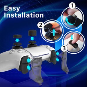 Fosmon Pro Trigger Extender and Thumb Grip Covers Compatible with Sony PS5 Controller (11 PCS), High Rise Non-Slip Thumb Grips and Quick Fire Trigger Extenders Protective Cover for Analog Joystick