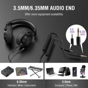 FIFINE XLR/USB Microphone and Studio Monitor Headphones Set, Computer Recording Mic with Mute Button, RGB, Over Ear Wired Headset Pack for YouTube Podcasting Streaming Gaming (AM8+H8)