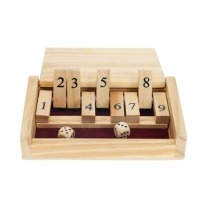 WE Games Mini Shut The Box Game Wooden - 5.5 inches, 9 Number Flip Tiles, Travel Size, Travel Games, Birthday Gifts, Math Games, Home Decor, Living Room Decor, Table Decor