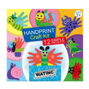 WATINC 12Pcs Spring Insect Handprint Art Craft Bug Crafts Butterfly Dragonfly Summer Springtime DIY Bug Kit Animal Themed Art Supplies Preschool Class Hand Print Activity Party Ornaments for Kids