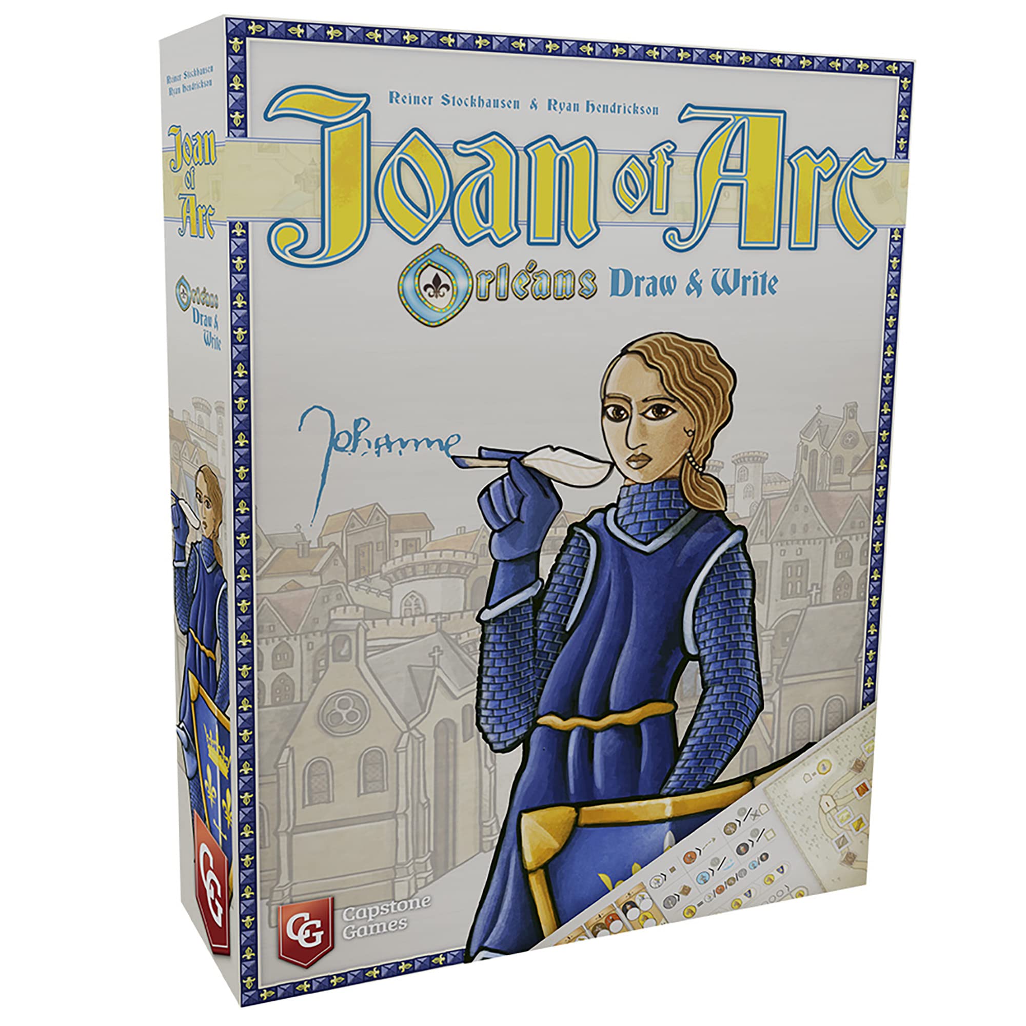 Capstone Games Joan of Arc: Orléans Draw & Write - Capstone Games, Competitive Or Solo Mode, -Tile Placement Strategy Game, Ages 10+, 1-5 Players, 45 Minute Playing Time