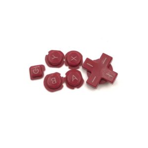 Replacement ABXY D-Pad Button Set for 3DS ABXY Power Button Cross Switch Key (red)