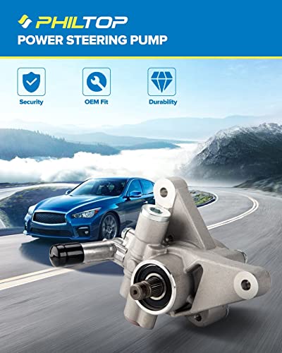 PHILTOP 21-5993 Power Steering Pump Direct Fits Odyssey 1999-2004 3.5L, Accord 1998-2002 3.0L, Power Steering Asist 56110P8A003, 56110P8CA01