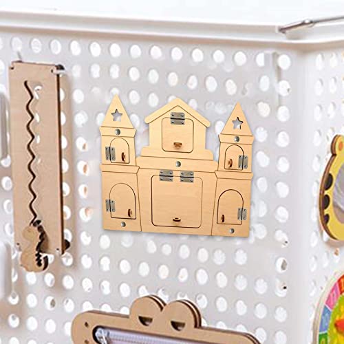 Almencla DIY Wooden Toy Sensory Board Pieces for Toddlers Kids Early Educational Toys Developmental Toys Smooth and Birthday Gift, Castle