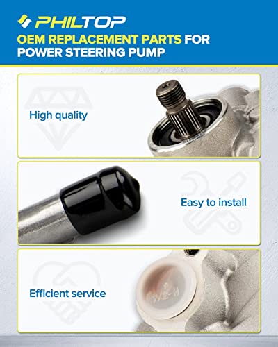 PHILTOP 21-5993 Power Steering Pump Direct Fits Odyssey 1999-2004 3.5L, Accord 1998-2002 3.0L, Power Steering Asist 56110P8A003, 56110P8CA01