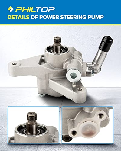 PHILTOP 21-5993 Power Steering Pump Direct Fits Odyssey 1999-2004 3.5L, Accord 1998-2002 3.0L, Power Steering Asist 56110P8A003, 56110P8CA01