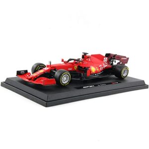 JODIYAAH Bburago 1/18 2022 F1 Scuderia Ferrari F1-75 #16 Charles Leclerc F1-75 #55 Carlos Sainz Alloy Luxury Vehicle Diecast Cars Model Toy Collection Gift (F1-75 #16 Hardcover) (1/18 F1-75 #55)